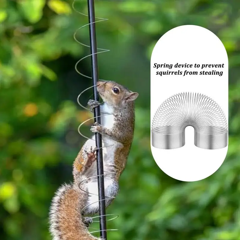 Metal Spring Squirrel Baffle Spring Device Feeder For Bird Outdoor Hummingbird Feeder To Prevent Squirrels From Stealing Food