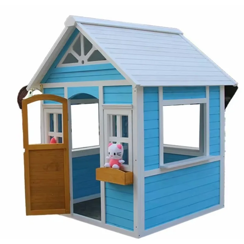 

Children's Outdoor Wooden Toy House Game Room Kindergarten Theater for Sale Bahçe Salıncakları Gartenschaukeln