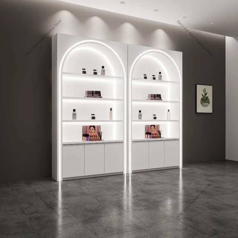 Nordic Creative Cosmetics Display Cabinets Modern Minimalist Beauty Salon Commodity Display Cabinet Shelf Office Furniture FYMC