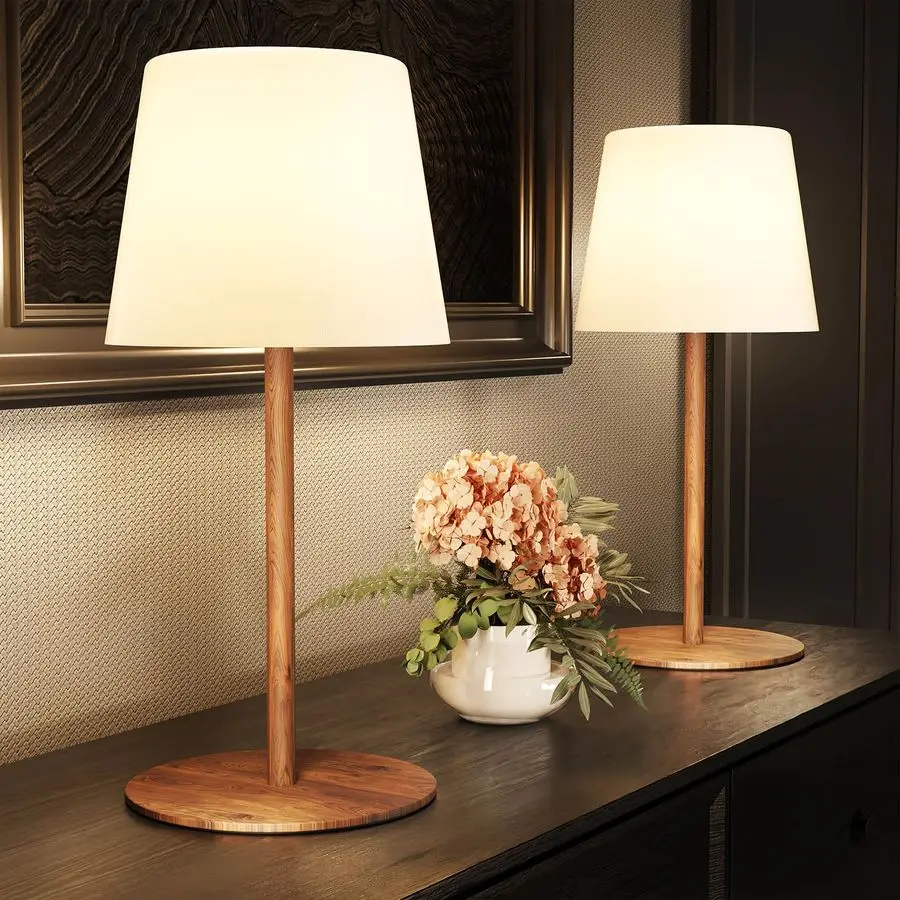 

Комплект из 2 беспроводных настольных ламп IP65, водонепроницаемая, перезаряжаемая лампа для душа с батарейным питанием 4500 мАч, 3-цветная температура, регулируемая яркость светодиода N