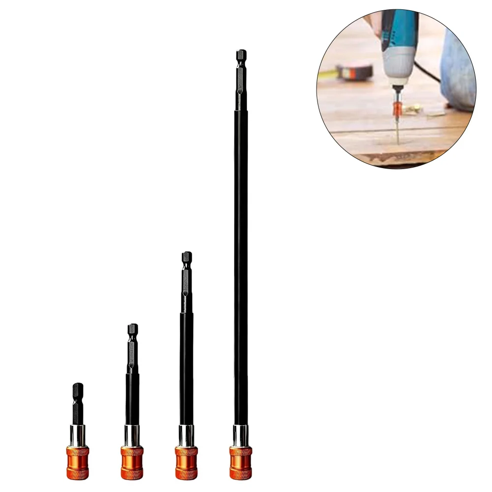 4Pcs 1/4inch Hex Magnetic Bit Holder Set Drill Bit Extension Quick Release Extension Adapter Power Tool Accessories