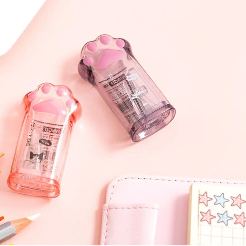 Kawaii Cat Paw Pencil Sharpener Cute Portable Kids School Stationery Gift image 6