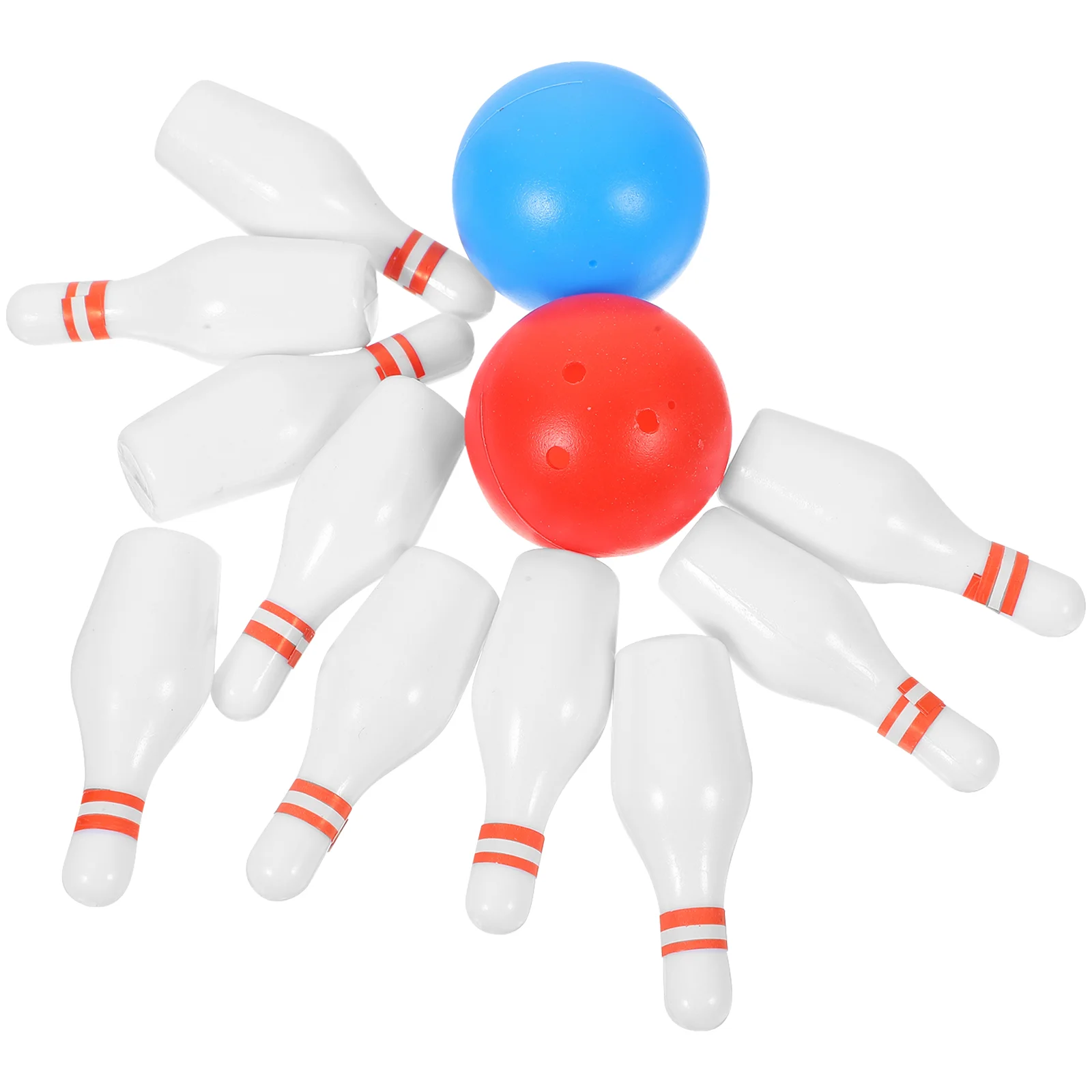 2 Sets Miniature Bowling Game Toy Ball Kids Toys Small Resin Portable Decoration Travel