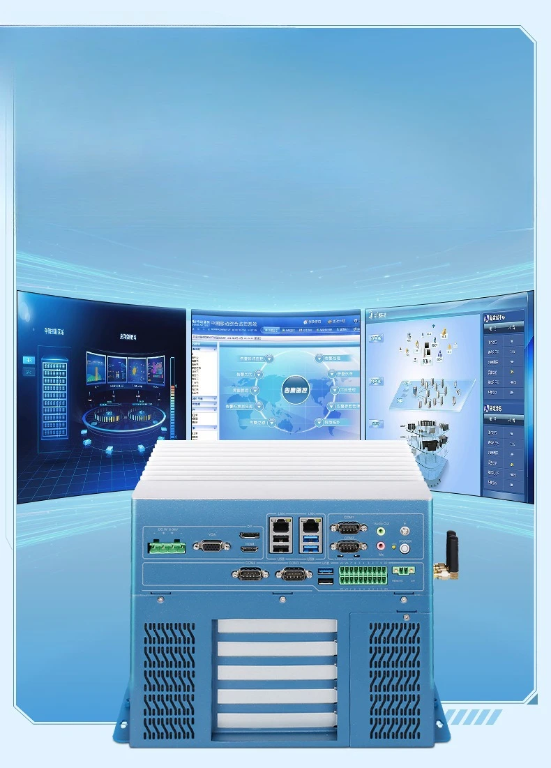 كمبيوتر صناعي قابل للتوسيع بأربعة فتحات للبطاقات، منفذ شبكة مزدوج AI Edge Computing Machine Vision Intelligence #4