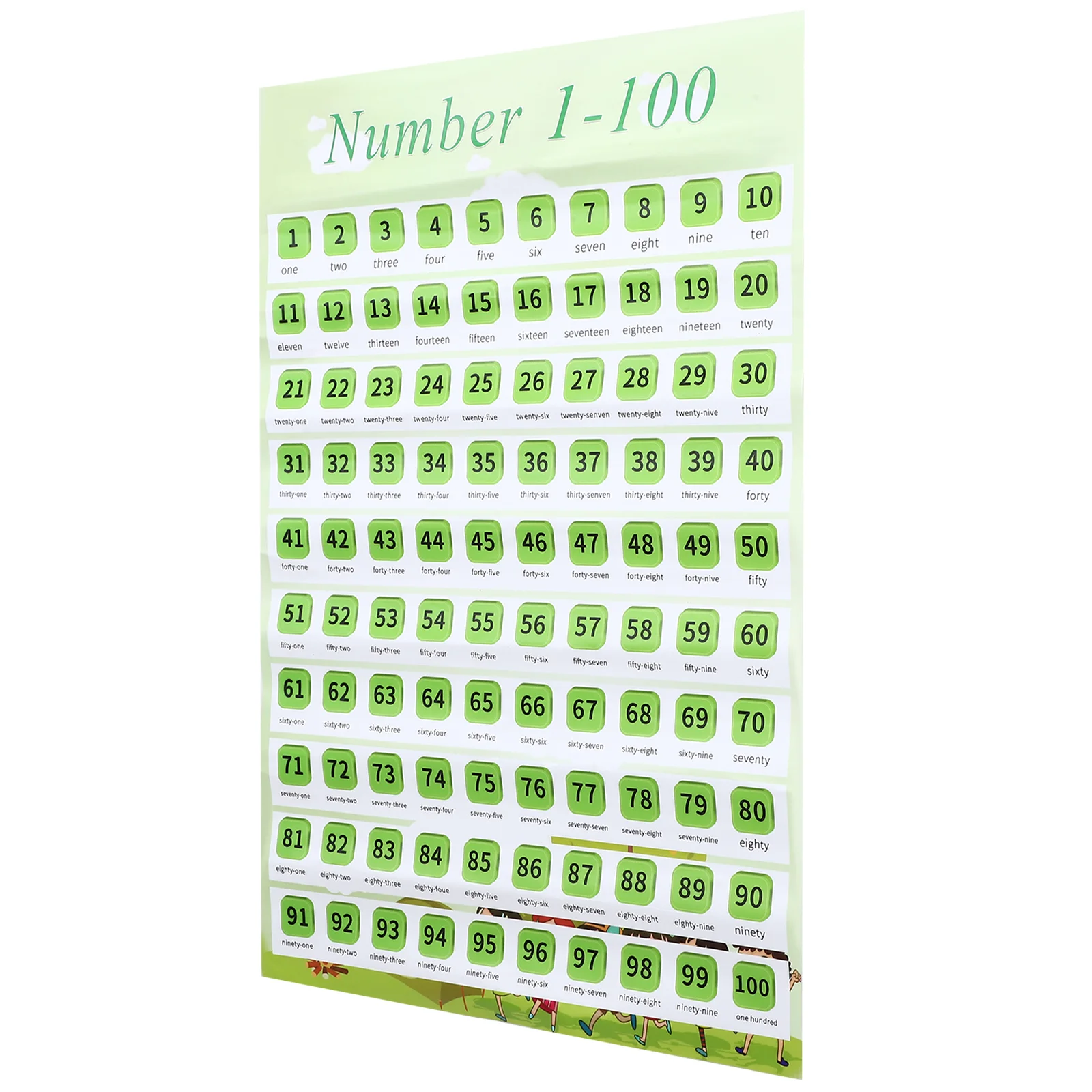 Posters Children Early Education 40X30X01CM Wall Preschool Green Educational Plaything