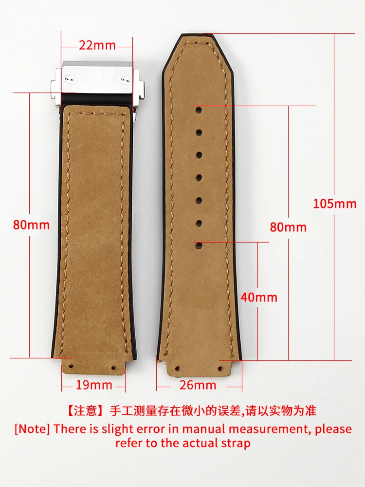 Für Hublot Yubo Classic Fusion Big Bang Herren Zuckerguss Echt leder konvexe Schnitts telle Silikon Unterhaut 26x19mm Uhren armband