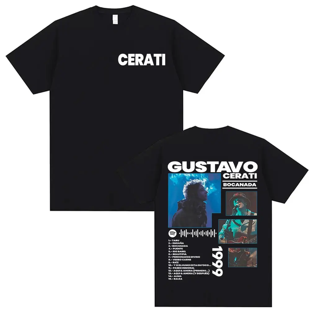

Рэпер Gustavo Cerati Tour 2025, футболки с товаром для мужчин и женщин, модная футболка в стиле Харадзюку в стиле ретро, футболка большого размера из 100% хлопка, уличная одежда