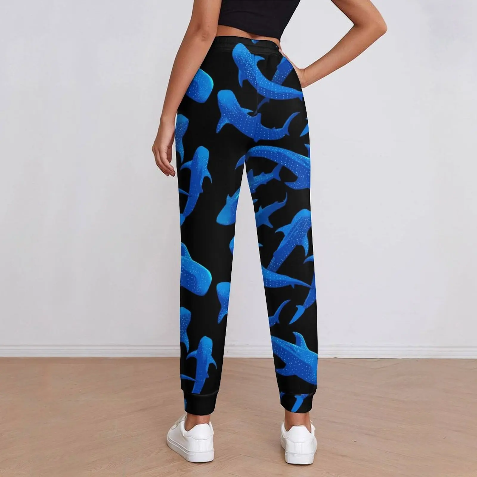 Shark Whale Jogger Pants Blue Animal Print Home Oversize Joggers Spring Ladies Graphic Aesthetic Trousers