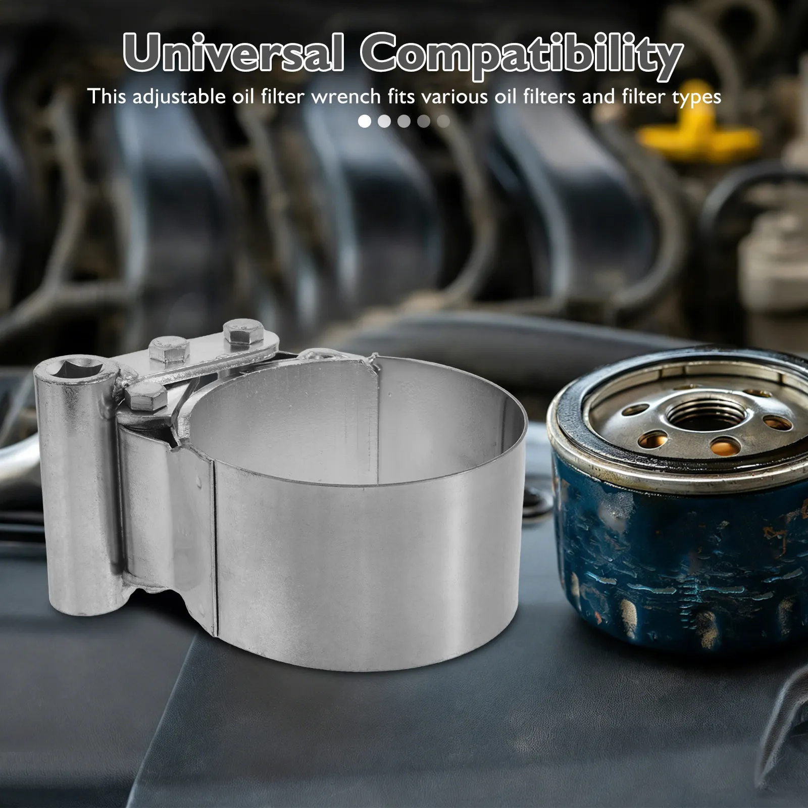 

Filter Removal Tool 12 Square Drive Adjustable Heavy Duty Filter Cap Wrench for Replacement