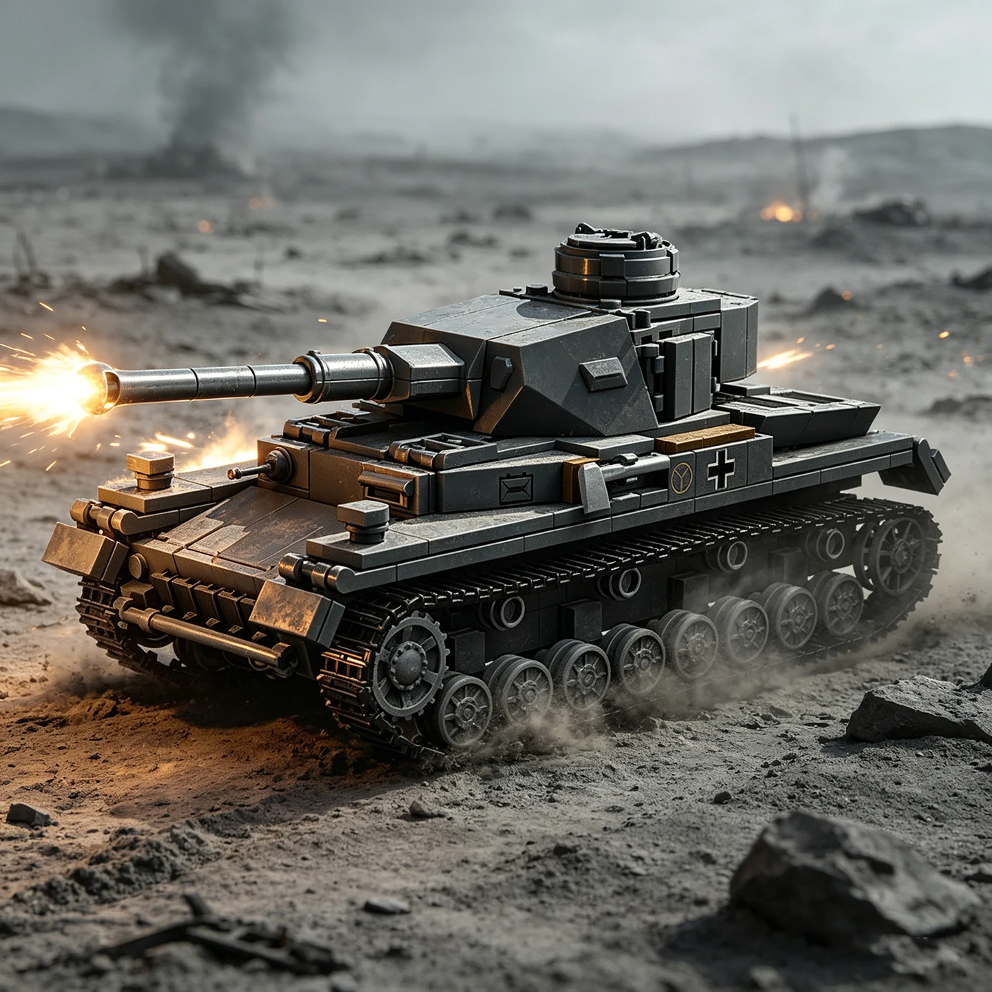 

Вторая мировая война №. Конструктор «Боевая машина Leopard» (4 танка, 614-й истребительный батальон) — сложная модель для мальчиков
