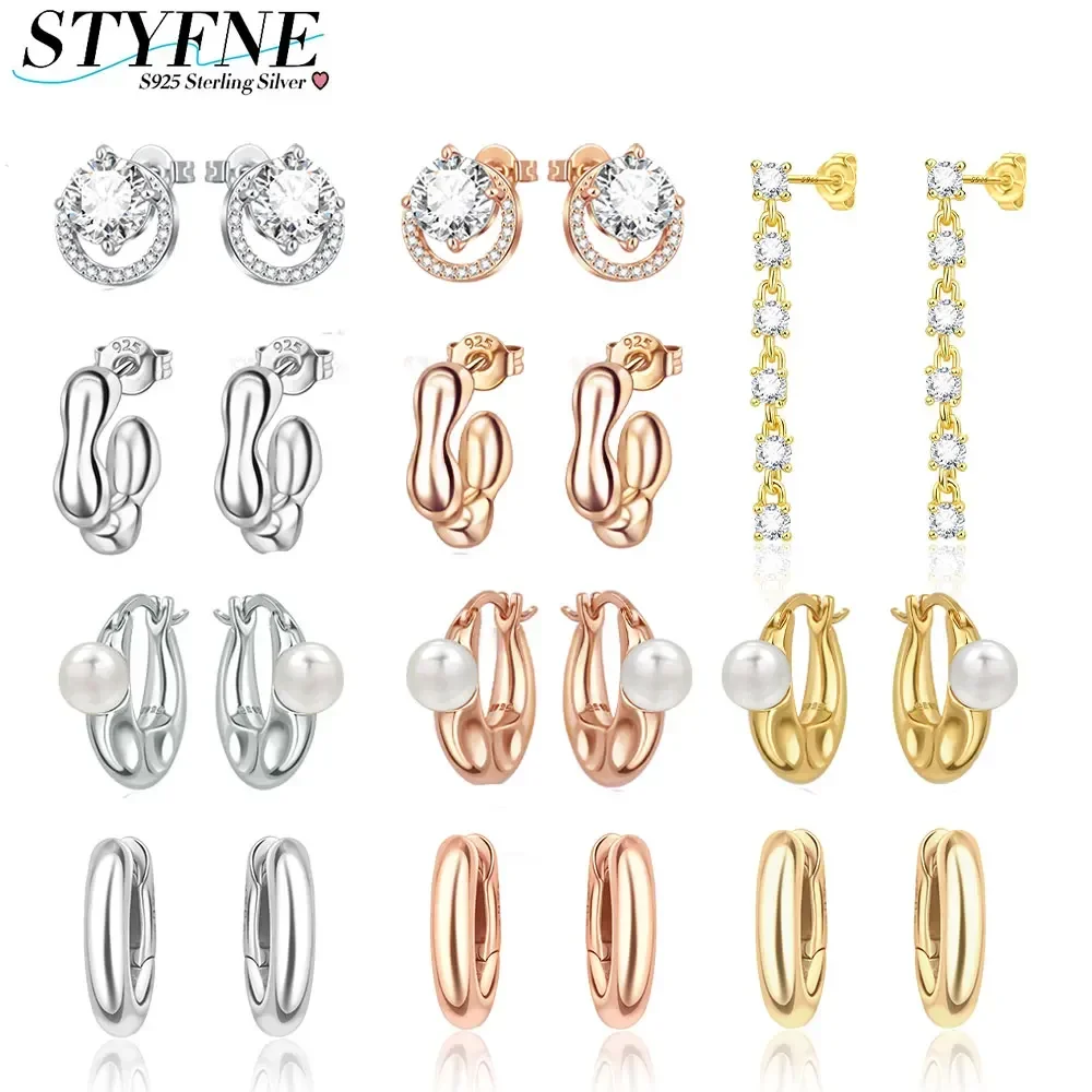 

Серьги из стерлингового серебра 925 пробы блестящие полукруглые в форме сердца из трех цветов для женщин ювелирные изделия свадебный подарок