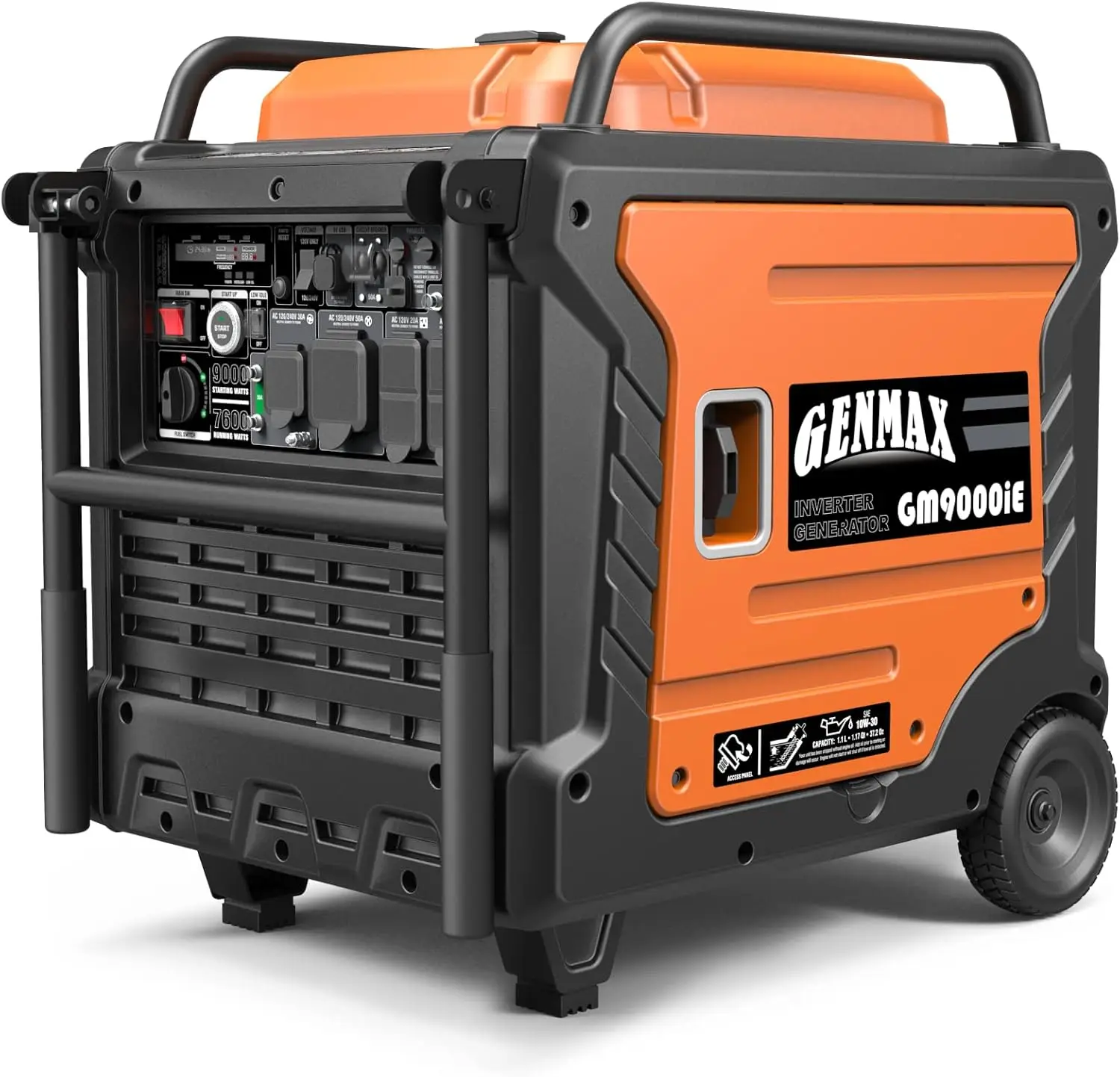 9000W Super Quiet Gas Powered Engine with Parallel Capability, Remote/Electric Start, Digital Display,EPA Compliant