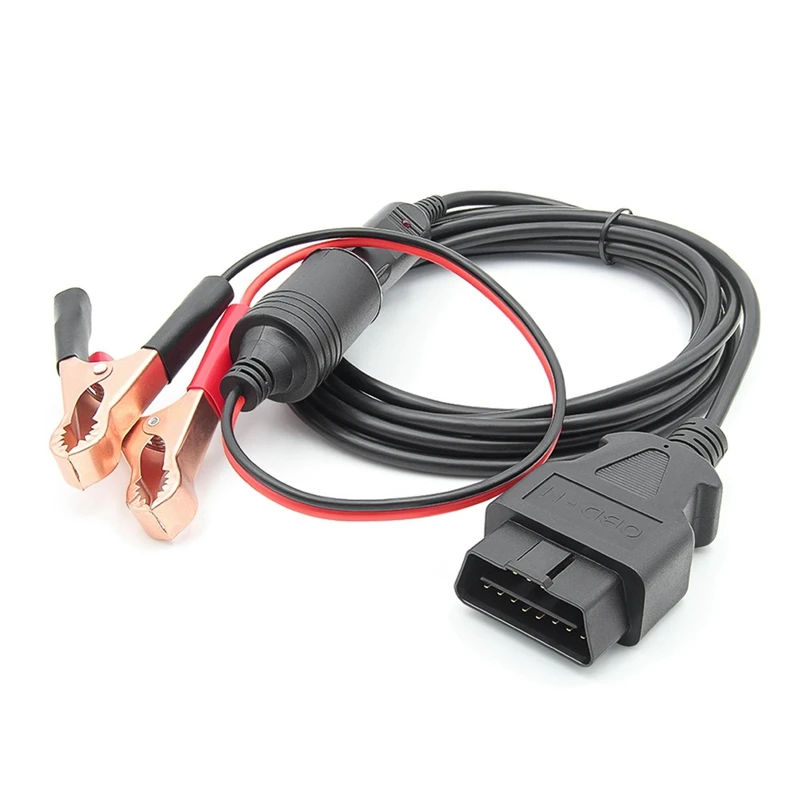 

OBD II Vehicle ECU Emergency Power Supply Cable Car Diagnostic Cable Memory Saver With Alligator Clip, Durable