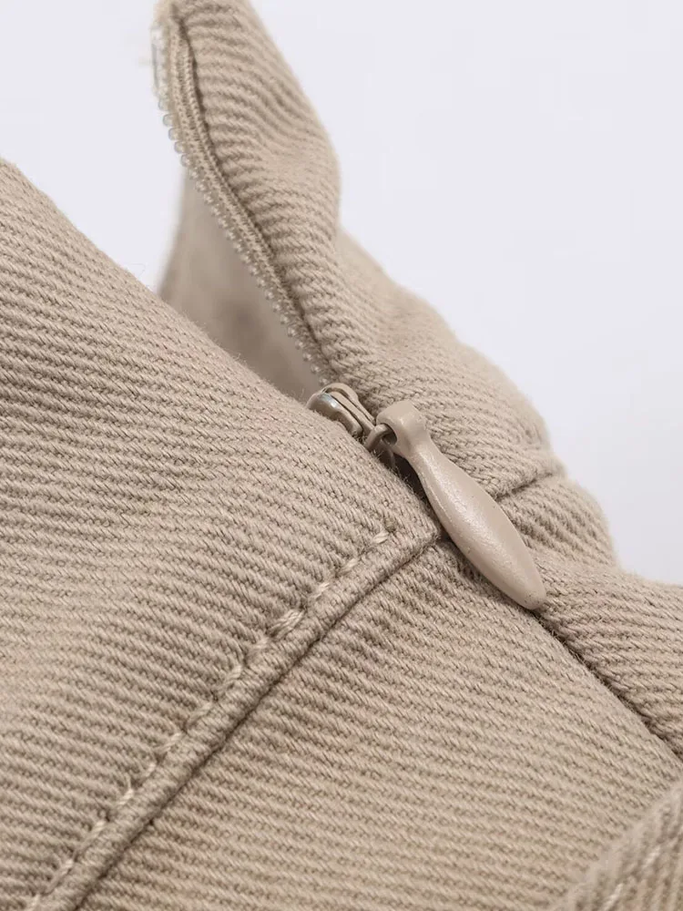 2025 Women Autumn MIDI Skirts Vintage Solid Sashes  Pockets Female Elegant Street Skirt Clothing