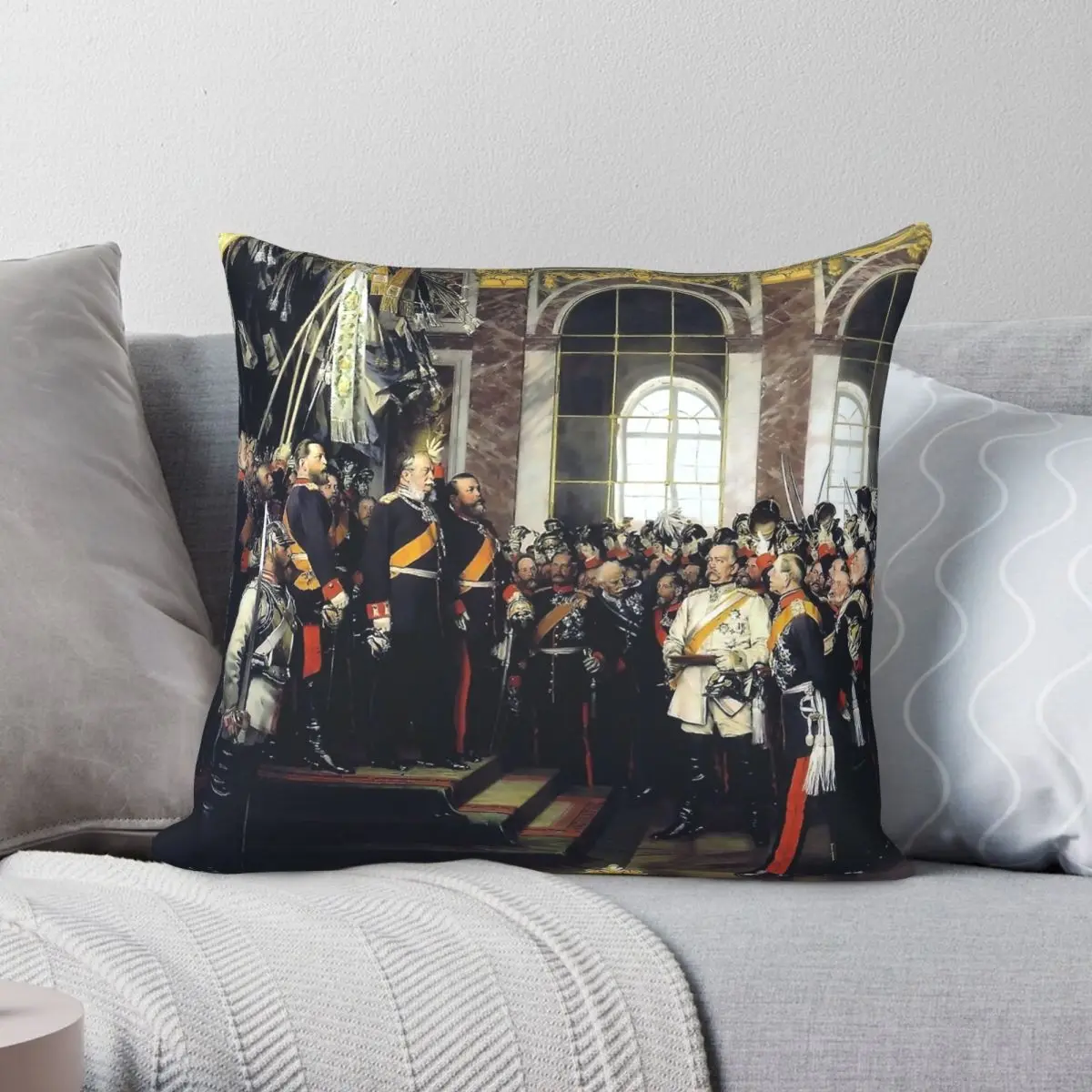 Proclamation Of The German Empire Pillowcase Polyester Linen Velvet Printed Zip Decor Pillow Case Home Cushion Case Wholesale