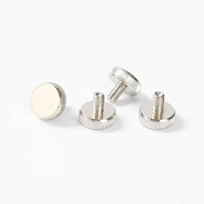 10pcs M3 GB835 304 Stainless Steel Knurl Flat Round Head Hand Tighten Curtain Wall Glass Thumb Screw Bolt