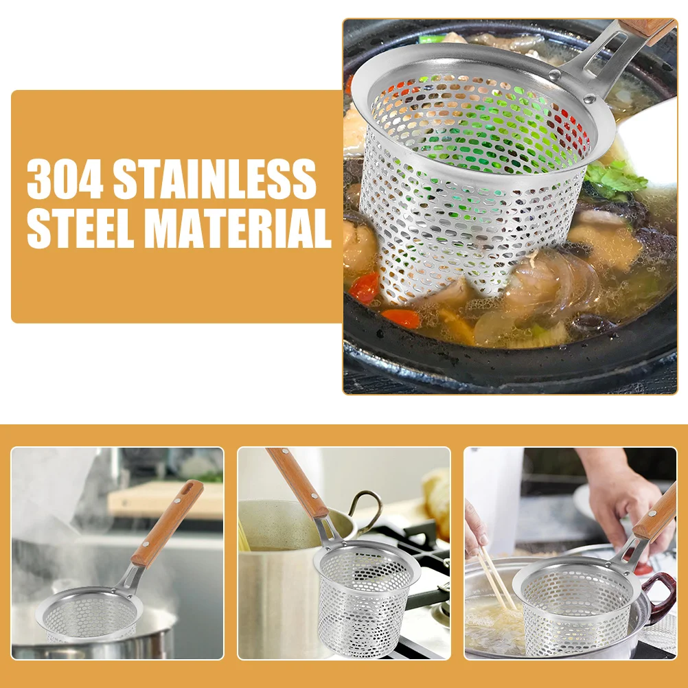 

Stainless Steel Mesh Spoon Pasta Strainer Hot Pot Filter Kitchen Sieve Tool for Noodles Wonton Food Filtration Easy