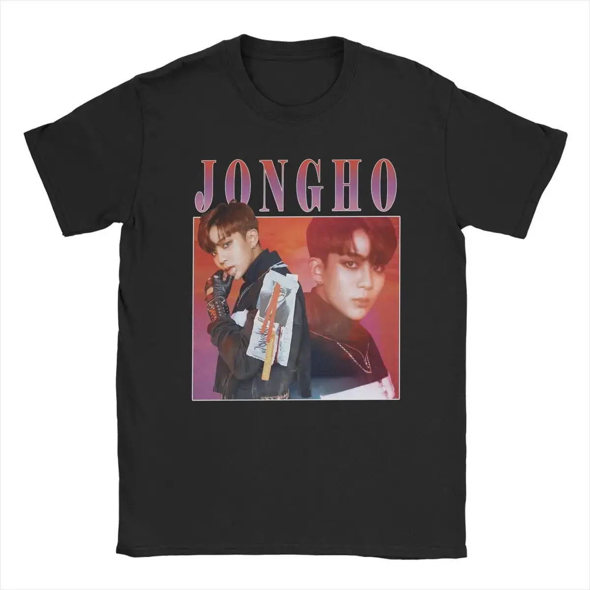 Herren Jongho ateez T-Shirt Baumwoll kleidung lustige Kurzarm T-Shirts mit Rundhals ausschnitt uniq