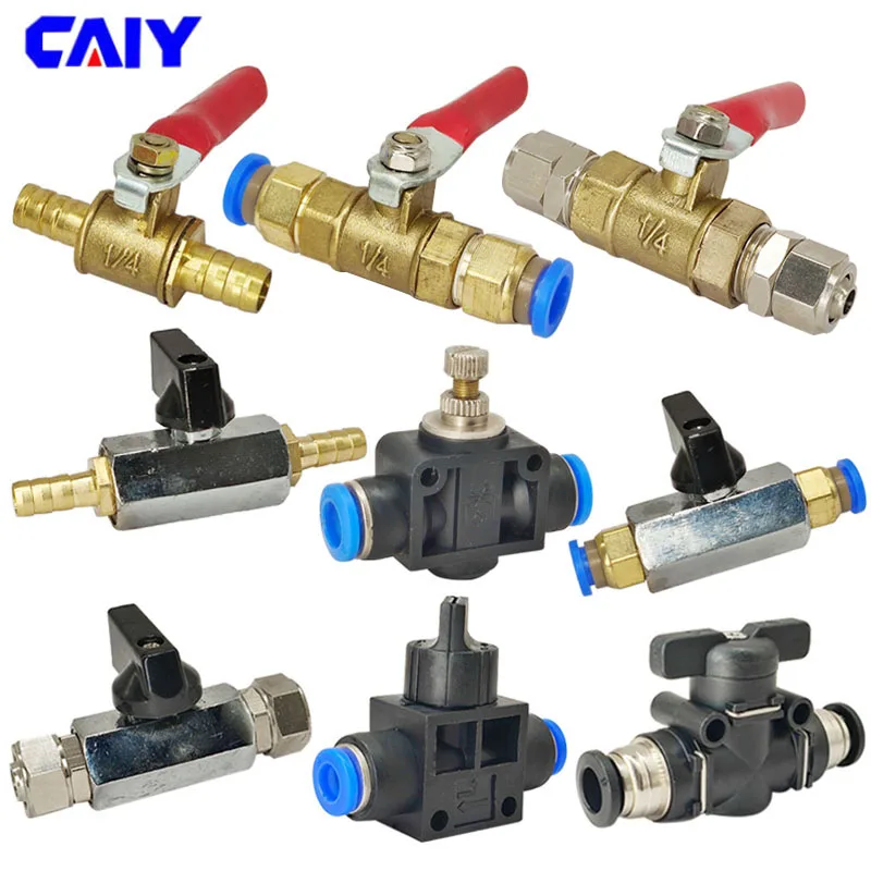 Pneumatic mini Ball Valve Quick Fitting 4mm 6mm 8mm 10mm 12mm Hose Air Compressor Water Gas Oil Shut Flow Control Connector