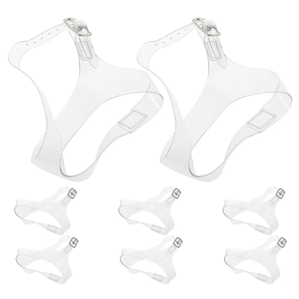 4Pairs High Heel Straps for High Heels Tpu Triangular Design Anti-Loose Secure Fit Decorative Wreath Style Clear Shoe