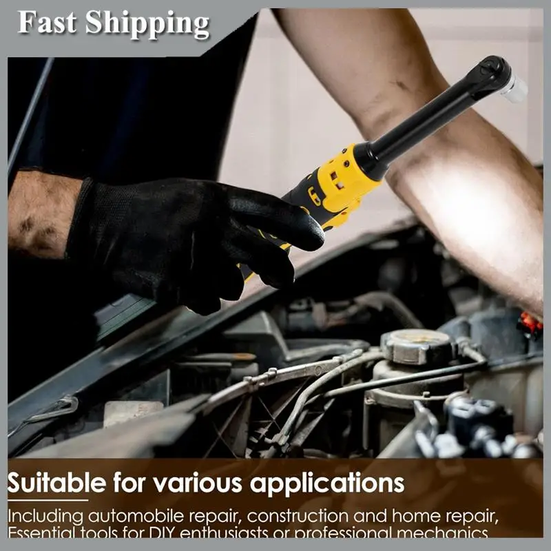 

A91P Extended Ratchet Wrench Electric Ratchet Driver With Variable Speed 3" Extension Bar & 1/4" Adapter, Cordless Ratchet Wrenc