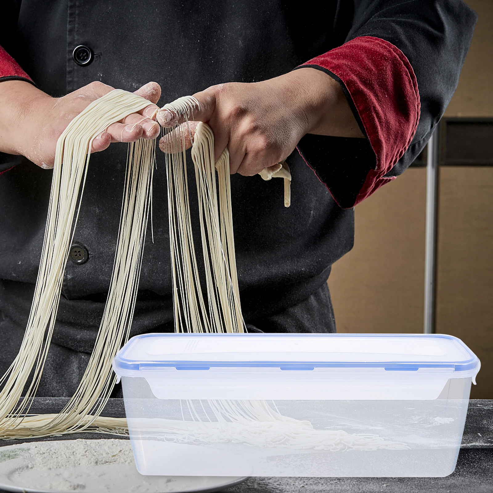 

Rectangle Spaghetti Noodle Storage Box Lids Compact Design Multifunctional Kitchen Pantry Organize Different Foods