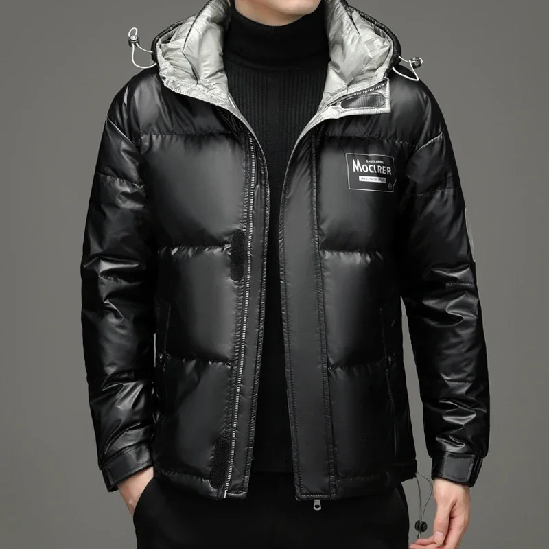 Designer Clothes Men Luxury New in Down Coats Winter Hooded Bright Lightweight Padded Jackets Duck Male Padding Cold Coat