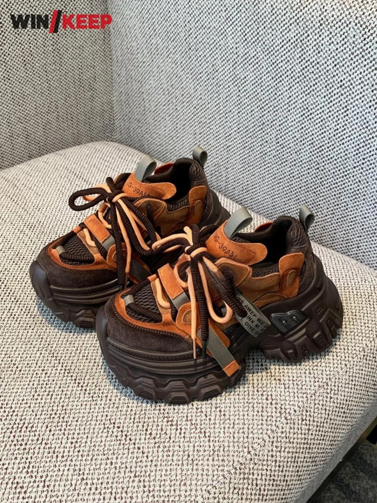 

Female Outdoor Running Shoes Athlete Comfortable Breathable Mesh Spliced Sports Shoes Antiskid Platform Training Women Sneakers