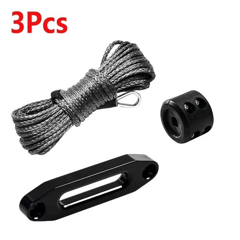 3Pcs Winch Rope Kit, 1/4