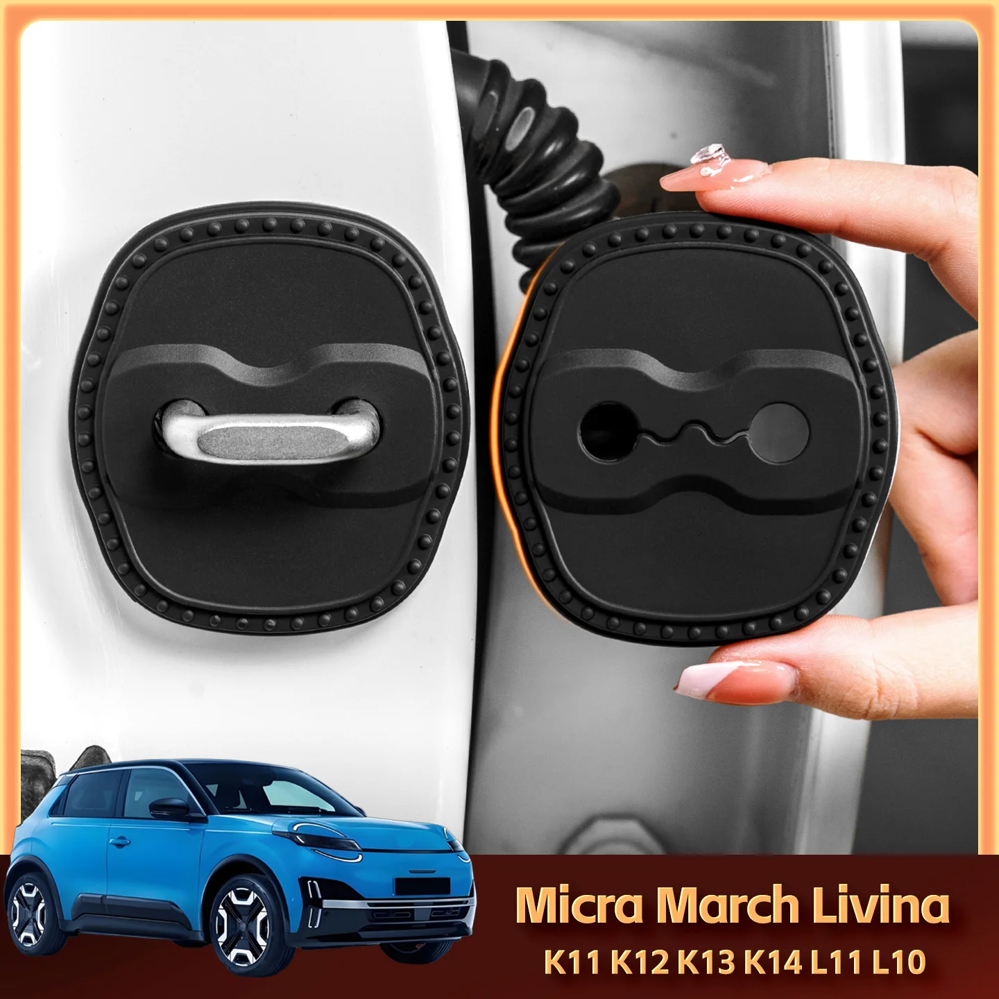 

2/4Pcs Silicone Car Door Lock Cover Protective Decoration Case For Nissan Micra March K11 K12 K13 K14 Livina L11 L10