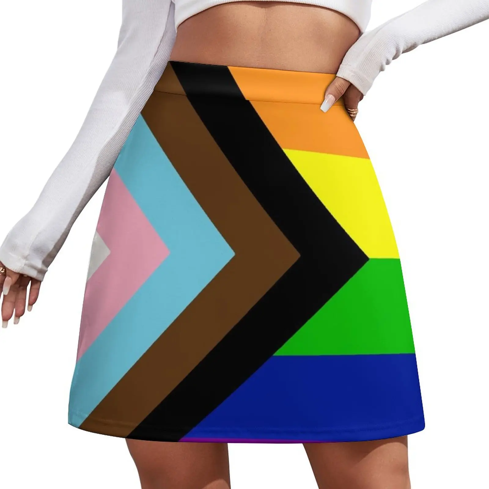Progress Pride Flag Mini Skirt 90s aesthetic skirts for womans