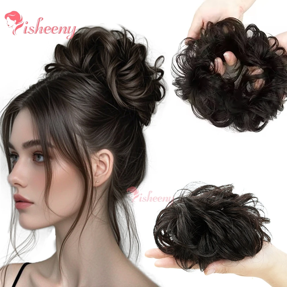 

Накладные пучки для волос из натуральных человеческих волос: пышные, кудрявые, в форме пончика, для создания небрежных причесок-пучков для женщин, 100% натуральные человеческие волосы.