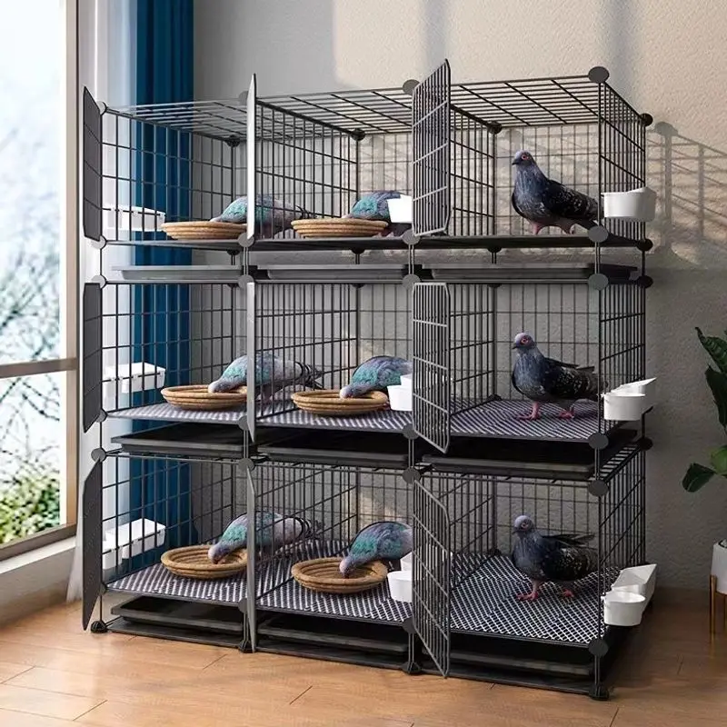 Pigeon cage household bird cage Parrot nest breeding special network three-layer large breeding family chicken cage large