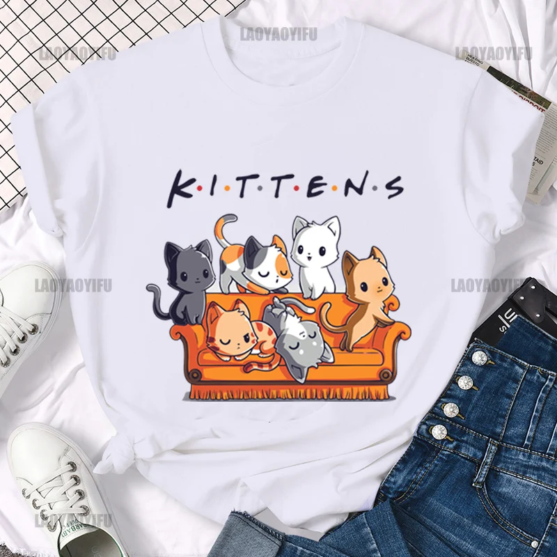 

Many Cats Gathered In Personality Print T Shirts Men Casual Tee Clothes Sweat Summer Cotton T Shirt Casual Short Sleeve