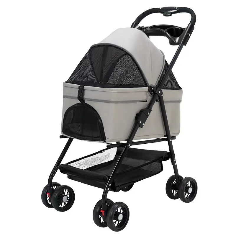 Poussette légère pour animal de compagnie, petit chariot pour chien, chat, nounours, voiture pour animaux de compagnie, voyage en plein air