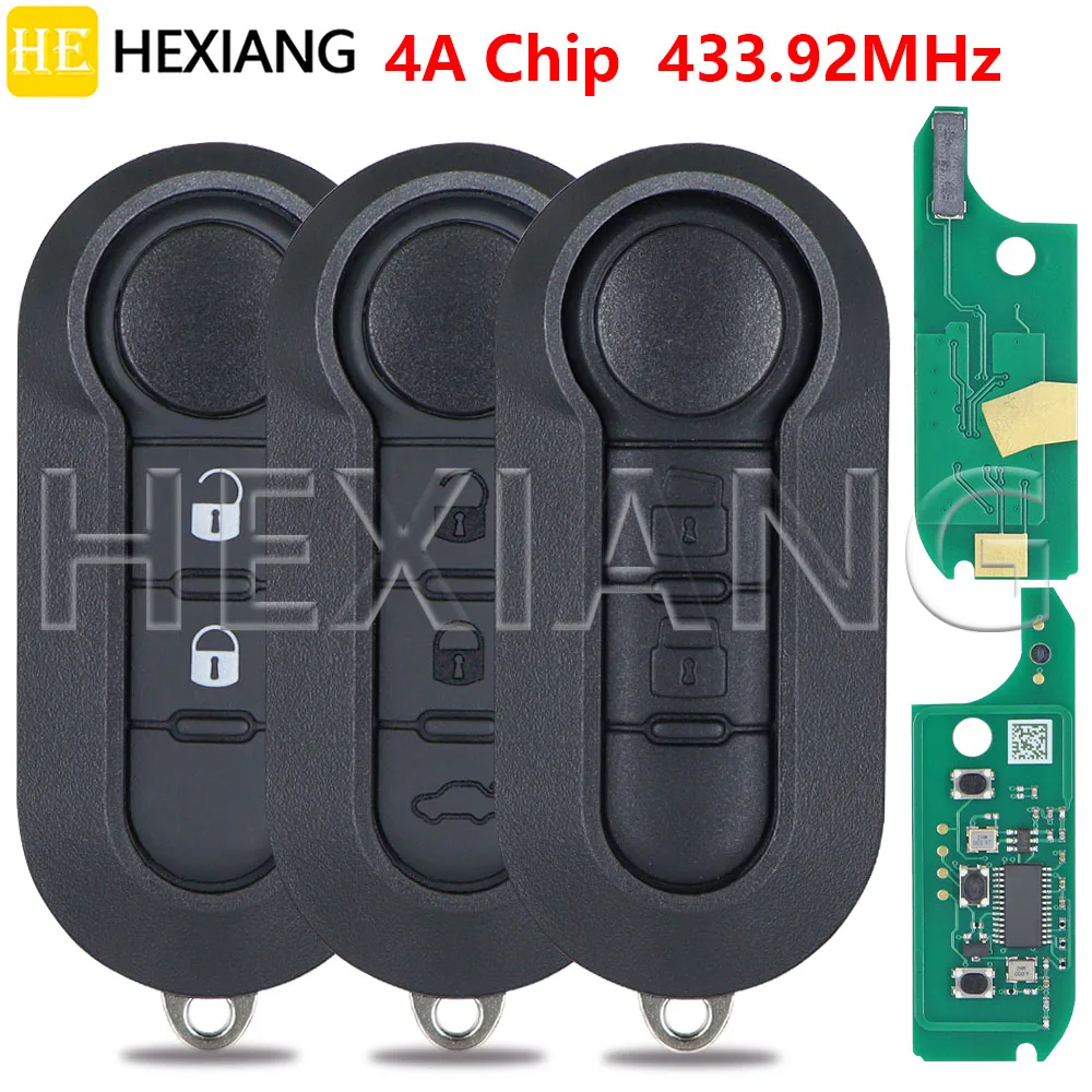 HE 4A Chip 433.92MHz Flip Car Remote Control Key With SIP22 Blade For Fiat STRADA MOBI UNO FIORINO E MAIS