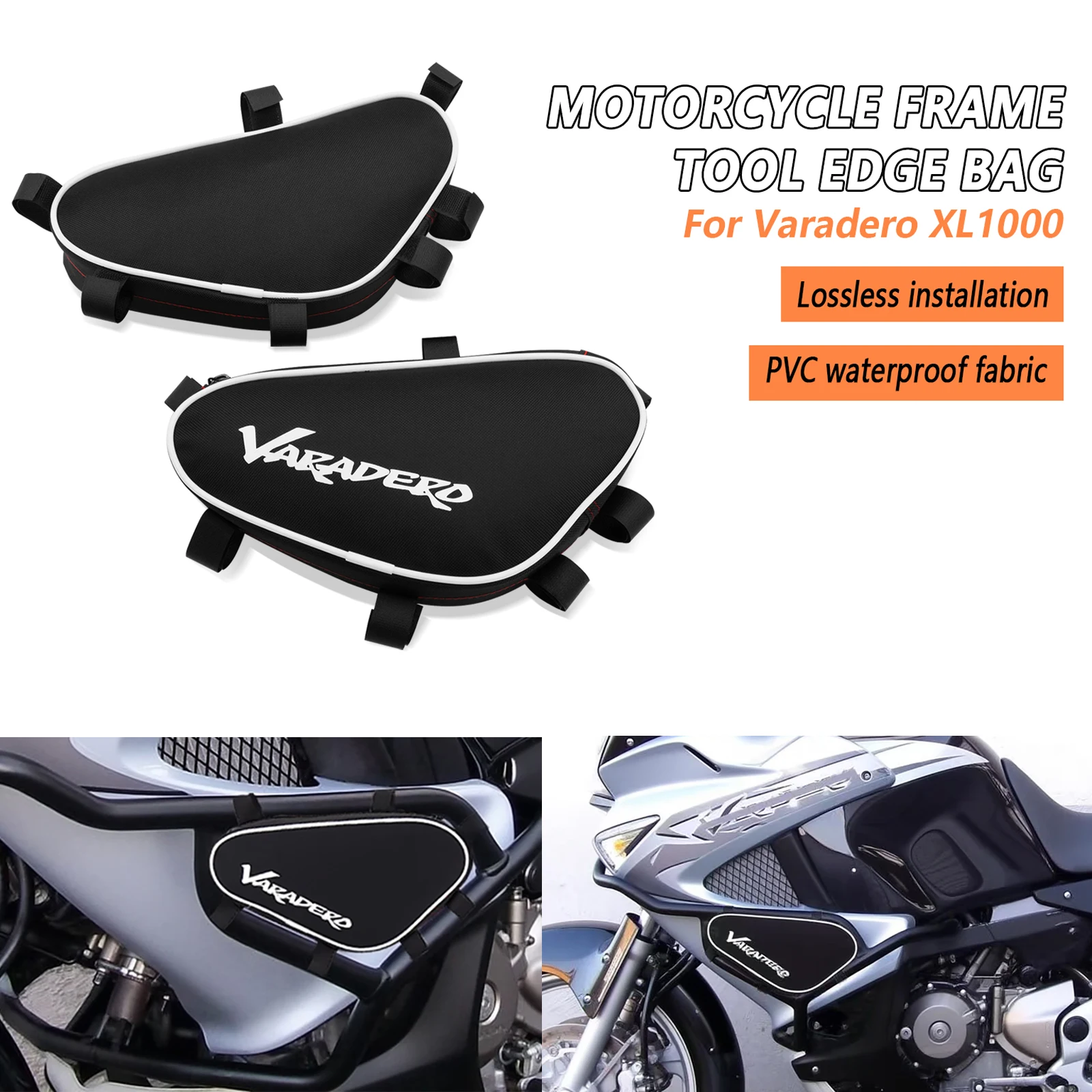 

For VARADERO XL1000 XL 1000 Motorcycle Bumpers Bag Waterproof Side Frame Crash Bar Bag Tools Storage Bags