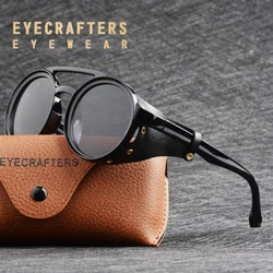 Gafas de sol Vintage Steampunk de diseño de marca para mujer y hombre, gafas de sol redondas Retro para hombre, gafas de conducción Vintage para mujer, sombra UV400
