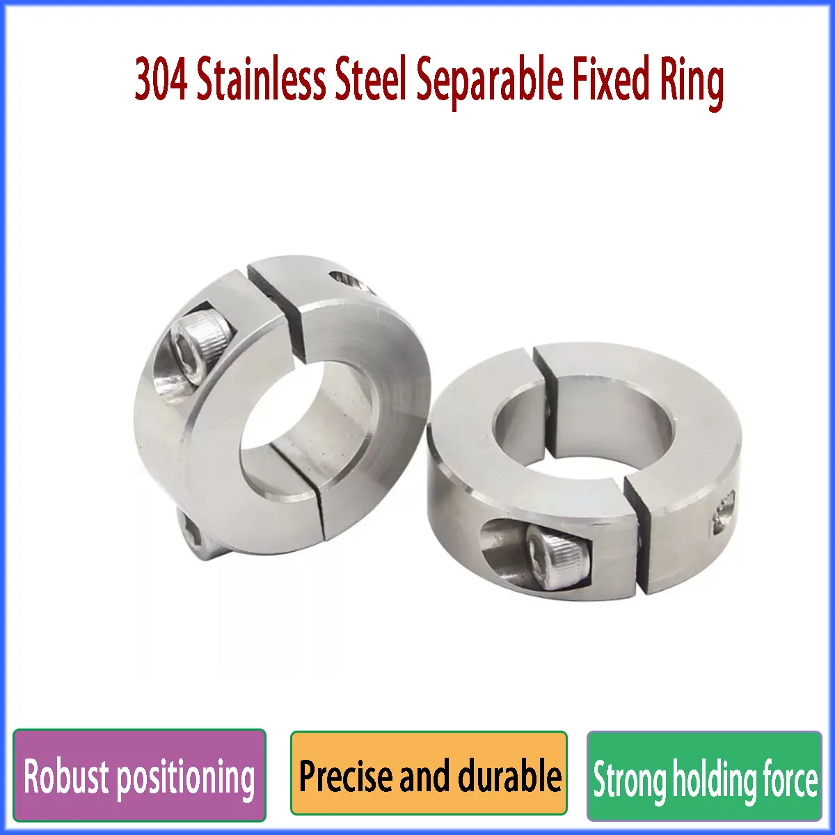 Split Clamp 304 Stainless Steel Shaft Collar Separable Stop Limit Retaining Ring For Smooth Shaft Hardware Accessories