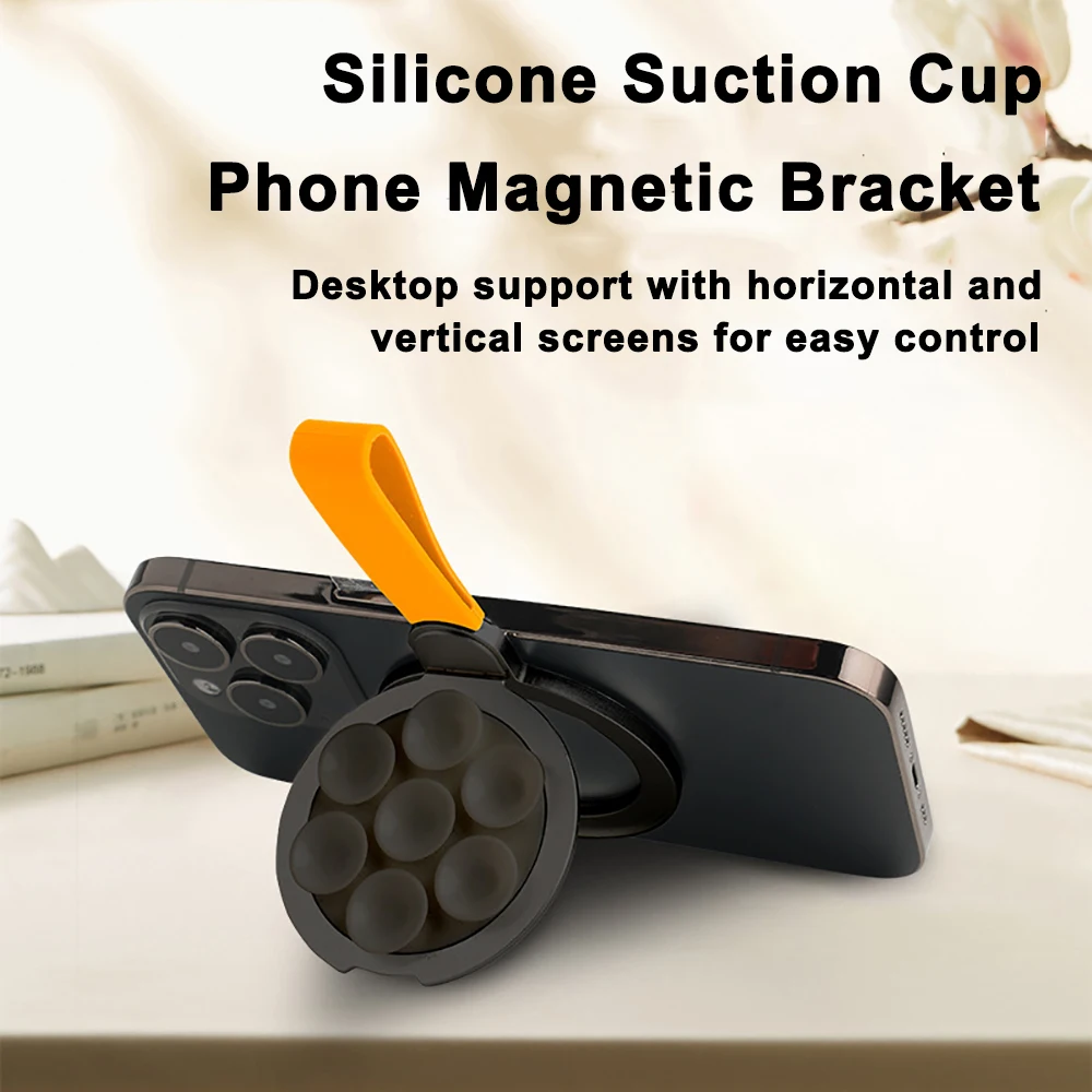 

Силиконовая присоска, магнитная подставка для ленивого телефона, ультрастабильный магнитный держатель, автомобильный кронштейн для телефона, стеклянное зеркало, сильная адсорбция