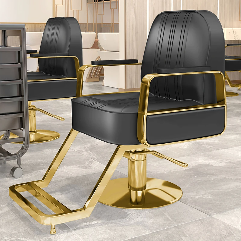 

Lifter Personalized Barber Chair Luxury Cheap Gold Makeup Salon Chair Free Shipping Comfort Cadeira De Barbeiro Salon Furniture