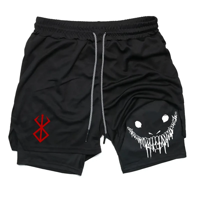 

American Double-layer Basketball Shorts, Men's and Women's Sports Pants, Fake Two Pieces, Double-layer Running Sports13