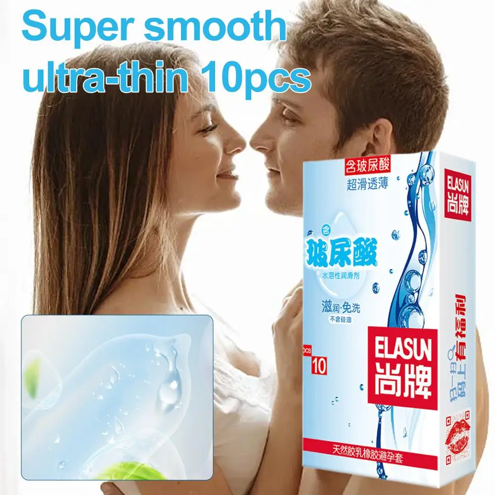10 pçs 001 preservativos ultra finos para homens natureza borracha látex preservativo ácido hialurônico lubrificante vagina úmida sex shop produto adulto