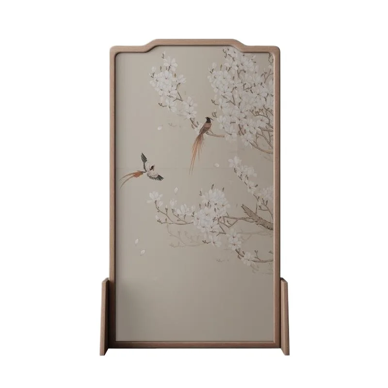 

New Chinese screen partition living room solid wood bedroom shelter home mobile home office