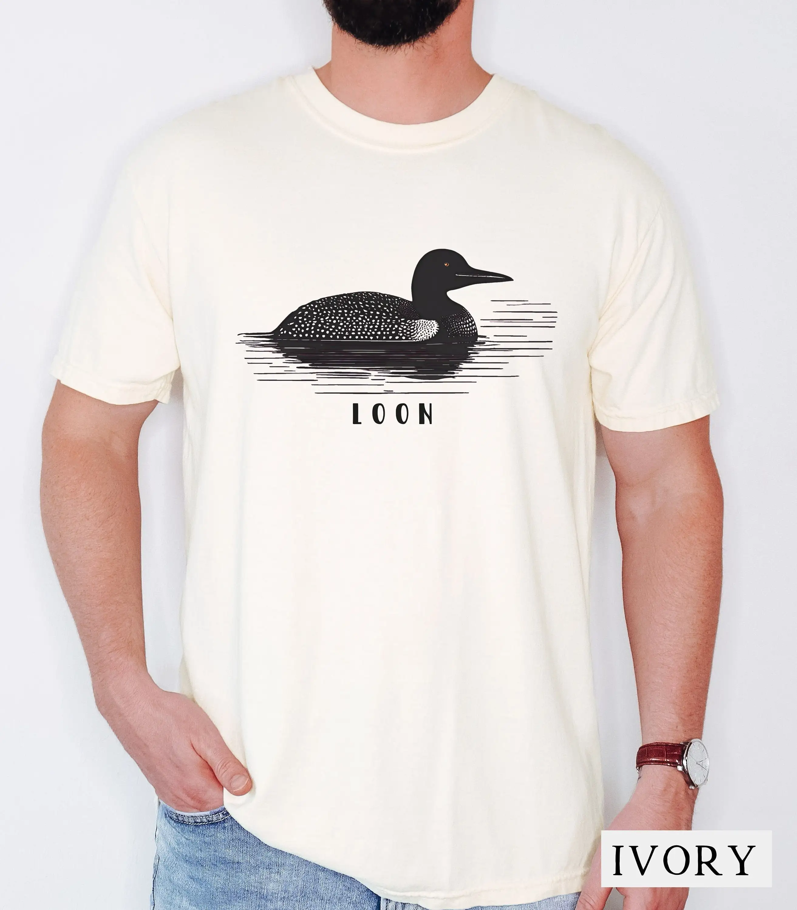 Black Loon T Shirt Bird On Lake Nature Lovers Loons In Minnesota Wildlife Birdwatching Birdwatcher Christmas