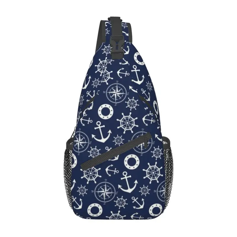 Sac à dos à bandoulière personnalisé bleu marine pour hommes, sac de poitrine à bandoulière, sac à dos de voyage, sac à dos de randonnée, injecteur de roue nautique