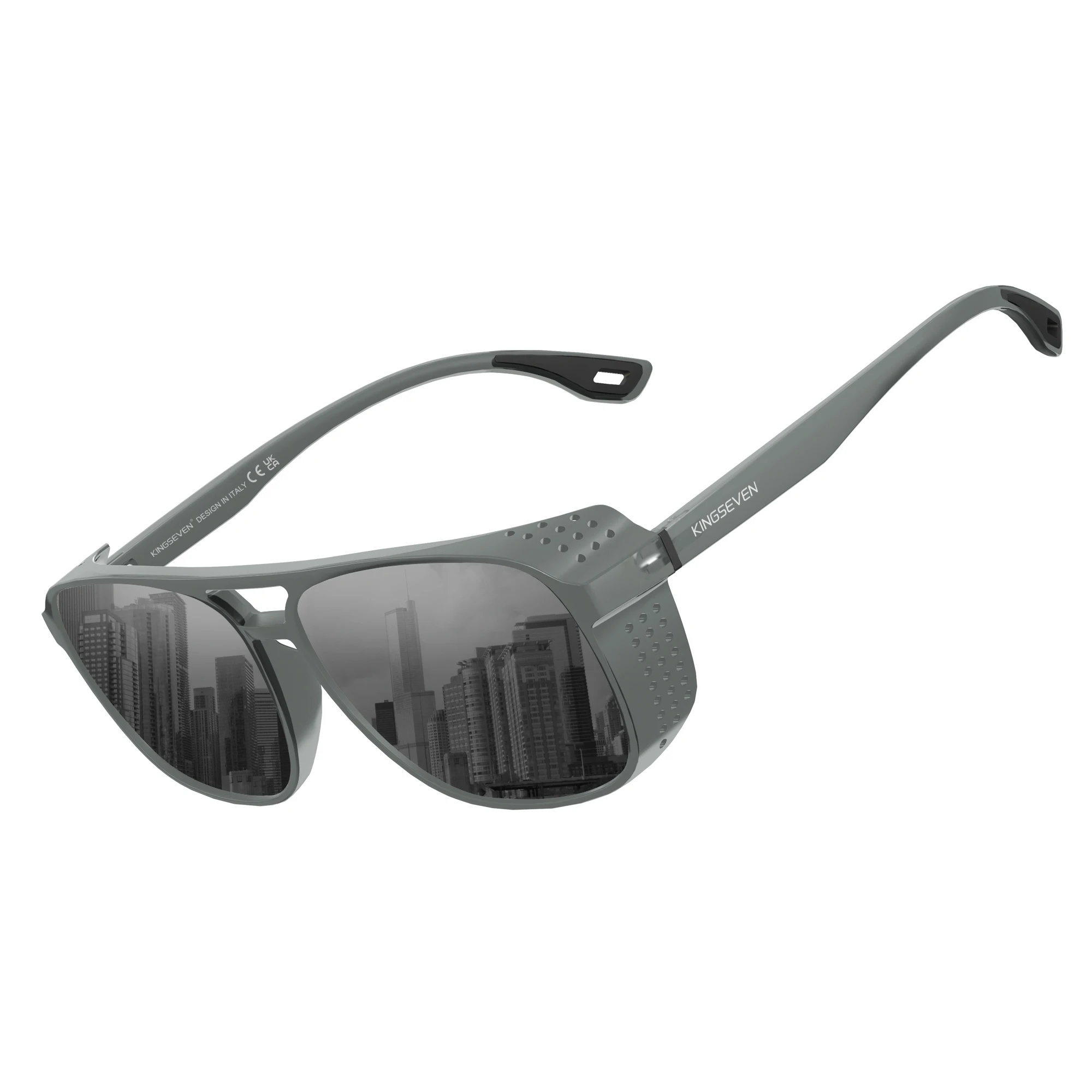 KINGSEVEN Trendy Rechteck Große Rahmen Sonnenbrille Vintage Polarisierte Frauen Männer Gläser Kausalen Fahren Urlaub Brillen UV400 – Detail 3