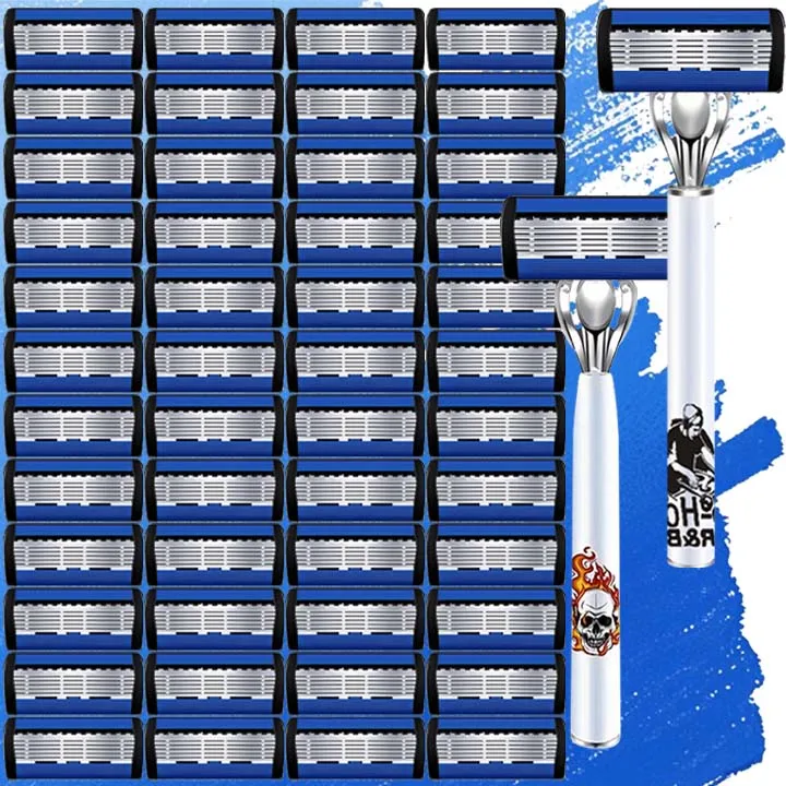شفرة حلاقة كلاسيكية فاخرة، شفرة حادة، مقبض مضاد للانزلاق، حلاقة آمنة وناعمة وغير مؤلمة. هدية مثالية للمهرجانات #1