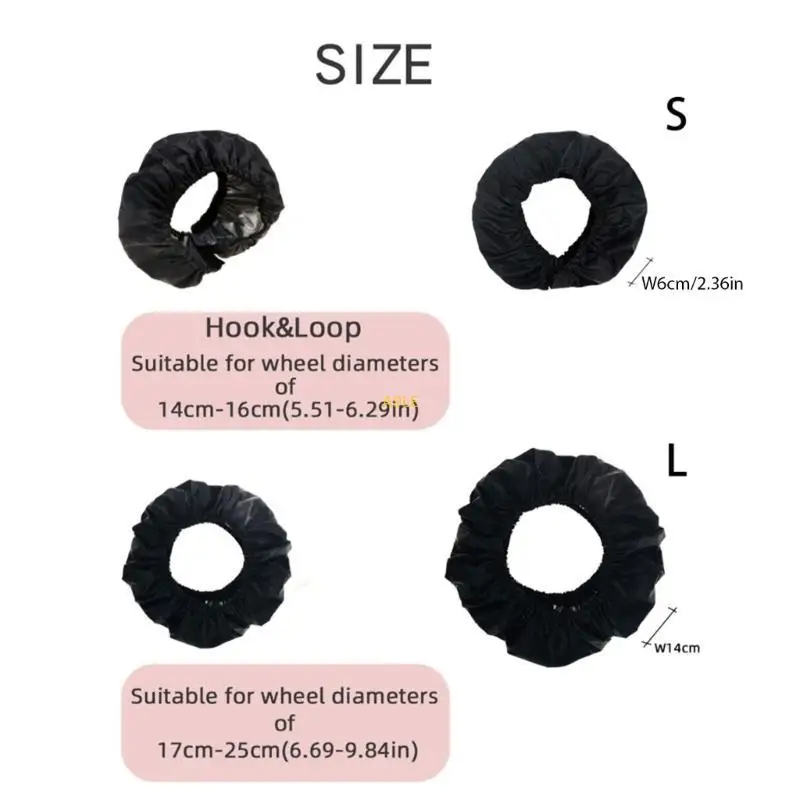 2Pcs Baby Strollers Wheel Cover Dustproof Wheelchair Tire Protectors Pushchair Pram Wheel Protections Case Oxford Cloth