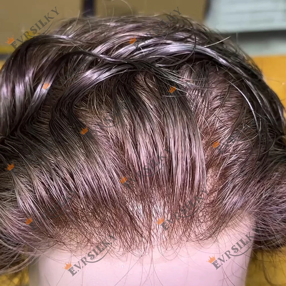 

Natural 80Density Capillary Prosthesis Male Human Hair System Super Thin 0.02mm Skin Man Hairpiece Natural Hairline Men's Toupee